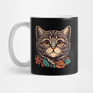 Lady Kitten Cat Flower Lover, Cat Mom Cat Girl Girfs Mug